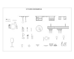 Free AutoCAD 2D Editable Drawings for Kitchen Dishware - 4