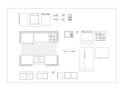 Free AutoCAD 2D Editable Drawings for Kitchen Fixtures