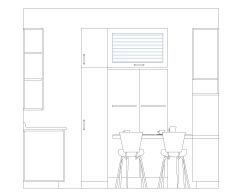 Free AutoCAD Drawing of Kitchen Interior Sectional Views with Fixtures - 14