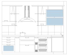 Free AutoCAD Drawing of Kitchen Interior Sectional Views with Fixtures - 9