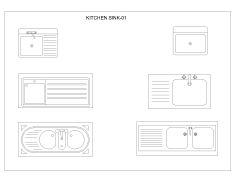 Free AutoCAD 2D Editable Drawings for Kitchen Sink- 01