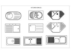 Free AutoCAD 2D Editable Drawings for Kitchen Sink- 02