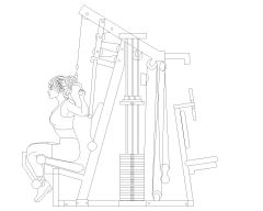 Lat Pulldown Machine-Model Architectural Drawing. CAD block in DWG format free download.