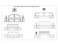 Free AutoCAD 2D Editable Drawings for Master Bed Elevation Designs with Side Table - 7