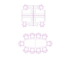 Free AutoCAD 2D Detailed Drawing for Meeting Room Chairs with Tables-10