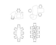 Free AutoCAD 2D Detailed Drawing for Meeting Room Chairs with Tables-13