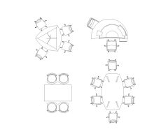 Free AutoCAD 2D Detailed Drawing for Meeting Room Chairs with Tables-1