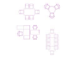 Free AutoCAD 2D Detailed Drawing for Meeting Room Chairs with Tables-4