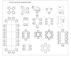 Free AutoCAD 2D Office Furniture Interior Fixtures_02