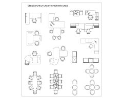 Free AutoCAD 2D Office Furniture Interior Fixtures_04