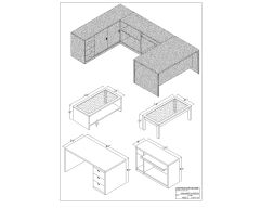 Free AutoCAD 2D & Isometric Drawing of Office Tables (1)