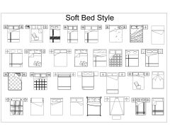 Free AutoCAD 2D Editable Drawings for Soft Bed Style