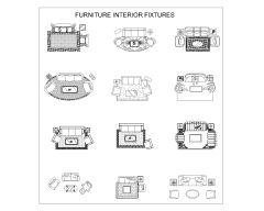 Free AutoCAD 2D Editable Drawings for Special Couch Set with Carpet flooring (3)