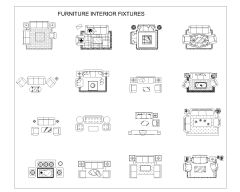 Free AutoCAD 2D Editable Drawings for Special Couch Set with Carpet flooring (4)
