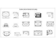 Free AutoCAD 2D Editable Drawings for Special Couch Set with Carpet flooring (5)