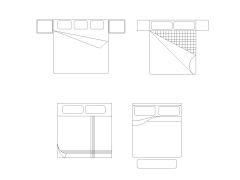 Free AutoCAD 2D Editable Drawings for US Bed Design Top View (Plan with accurate sizes)-24