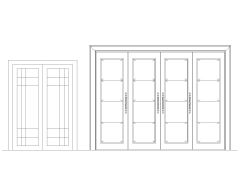 Free AutoCAD 2D Wooden Door with Glass Deatiled Design- (16)