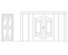 Free AutoCAD 2D Wooden Door with Glass Deatiled Design- (17)