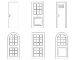 Free AutoCAD 2D Wooden Doors Modren Design Models