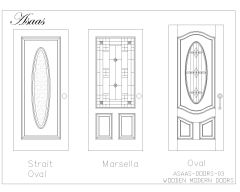 Free AutoCAD 2D Wooden Doors Modren Design Drawings-3