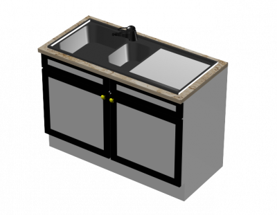 Double Bowl Sink Unit 3ds max block
