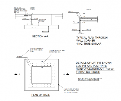 Lift pit details