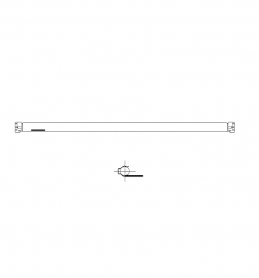 Fluorescent tube light fitting AutoCAD model