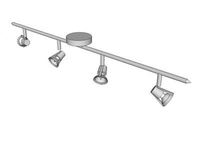 Halogen ceiling lights Sketchup model 
