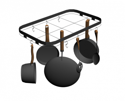 Hängende Topf Rack 3D Max Block