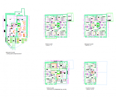 Planos de diseño de hotel dwg