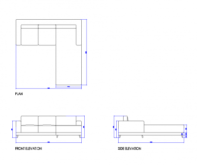 Right hand corner sofa dwg drawing 