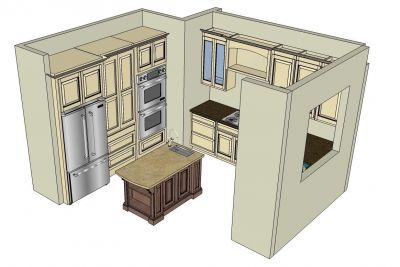 Traditional kitchen design Sketchup model