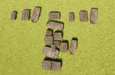 Natural stone for garden sketchup
