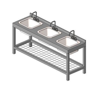 Cuisine industrielle modèle banc de Revit