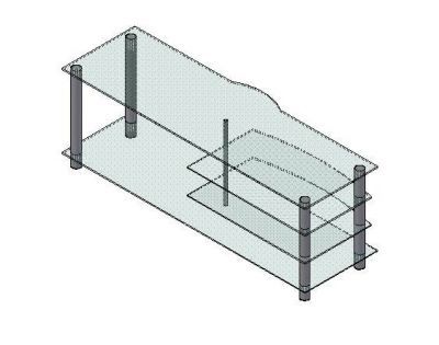 Verre TV Stand 3D dwg