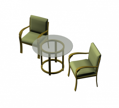 Tavolino e sedie modello 3DS Max