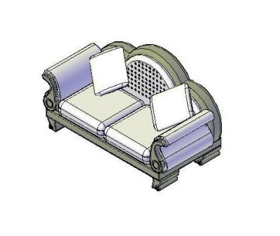 Adornado dwg Sillón 3D