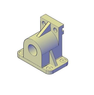 Blocco 3D DWG con supporto scorrevole