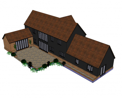 Large barn conversion design Sketchup model