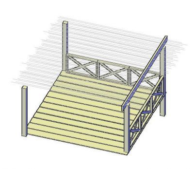 Blocco 3D DWG Decking e Pergola Design
