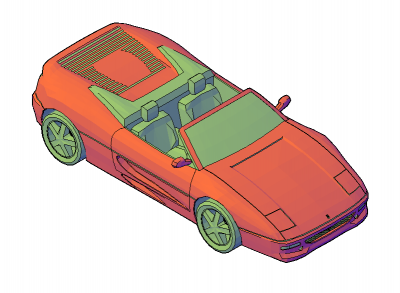 Ferrari 360 Spider 3d dwg 