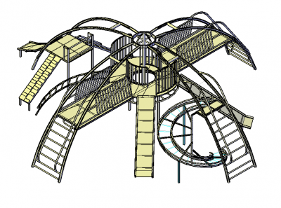 curso de asalto zona de juegos 3D DWG