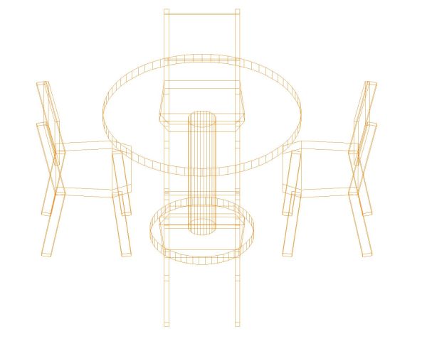 Free AutoCAD 3D Moveable Blocks of Pedestal Stool with Tables_ 6