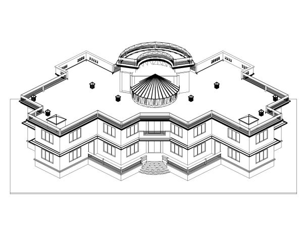 Free AutoCAD 3D Models for Multistoried Residential & Commersial Building OP_ 9