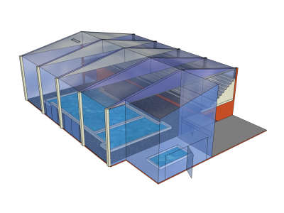 Indoor swimming pool Sketchup model 