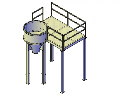 Scaffolding with chute 3d dwg 