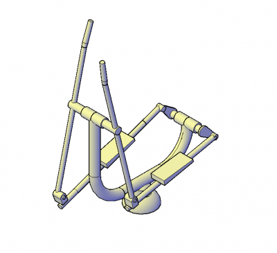 Outdoor gym machine 3D DWG block 