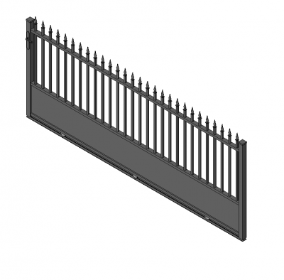 Sliding metal gate Revit family 