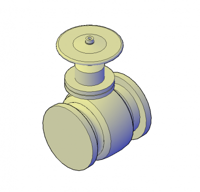 vástago de válvula de compuerta fijado Plano 3D