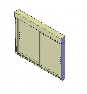 Sliding aluminium window 3D DWG block